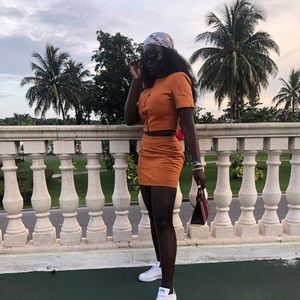 Orange mini skirt Co-ord